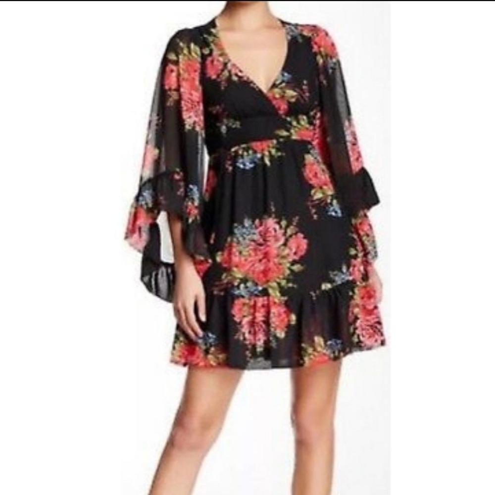 Betsey Johnson Black Floral Dress